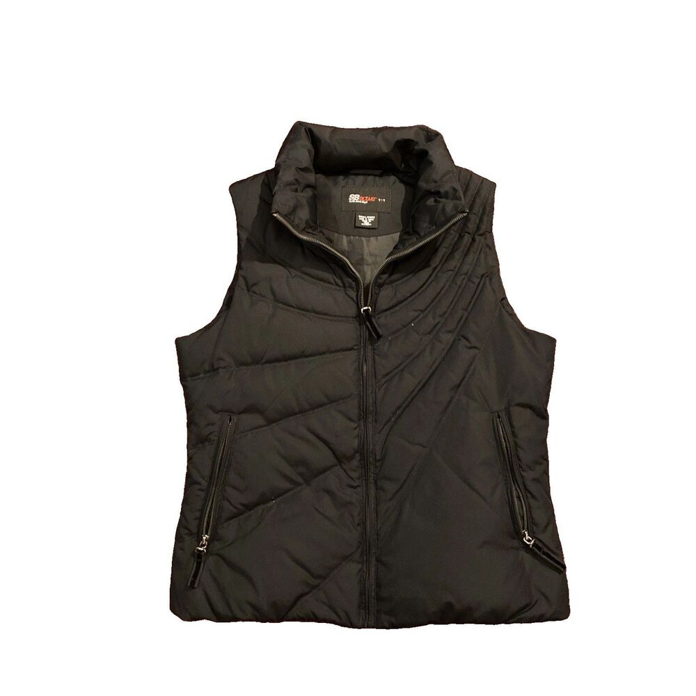 SJB Active Puffer Vest Women’s Small Black Quilt Down Sleeveless Jacket